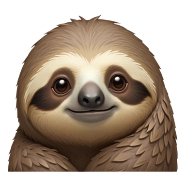Cinematic Noble Sloth Portrait Emoji, Poised and serene, with a leisurely, gentle build and calm, wise eyes adorned with soft, textured fur, Simplified yet sharp and sophisticated features, highly detailed, glowing with a soft, tranquil glow, high shine, intelligent and unhurried, stylized with an air of relaxed authority, focused and composed, soft glowing outline, capturing the essence of a watchful and confident guardian that appears ready to slowly emerge from the screen with effortless grace! sticker