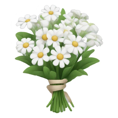 white flowers in a bouquet sticker