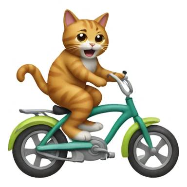 Cat riding a bike sticker