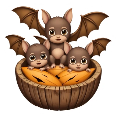 Wood with bat babies  sticker