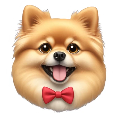 pomeranian with a bow tie sticker