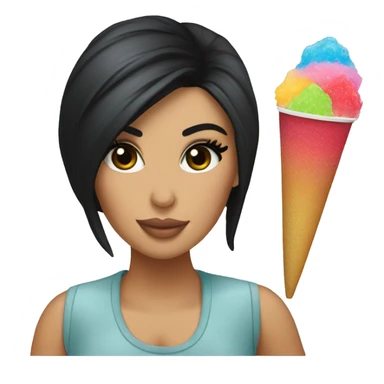 kim kardashian with a snowcone  sticker