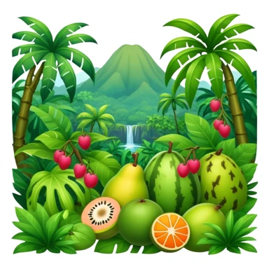 tropical jungle fruit landscape sticker