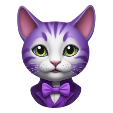 Purple Cat from alice in wonderland but make him a sales man sticker