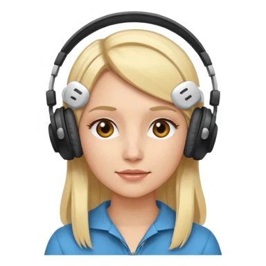 blonde woman wearing headphones sticker