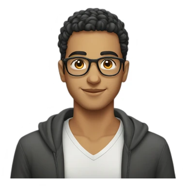 A beautiful Moroccan young man wearing glasses sticker