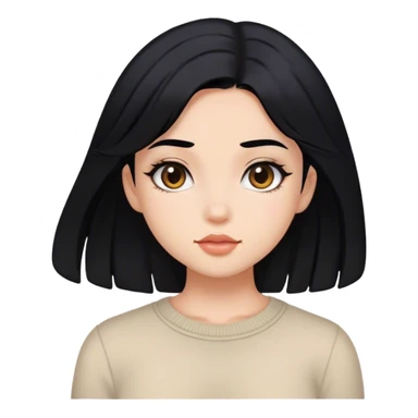 Chica de pelo negro astetik sticker