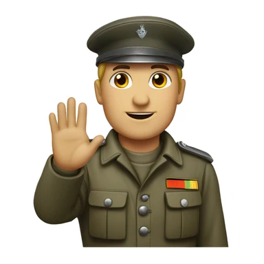 German soldier raising hand sticker