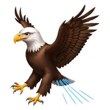 Eagle flying with lasers shooting out of eyes sticker