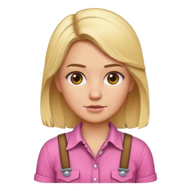 lumberjack blonde woman pink shirt sticker
