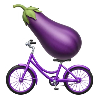An eggplant on a bike  sticker