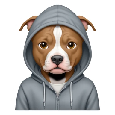 Pit bull wearing a hooding sticker