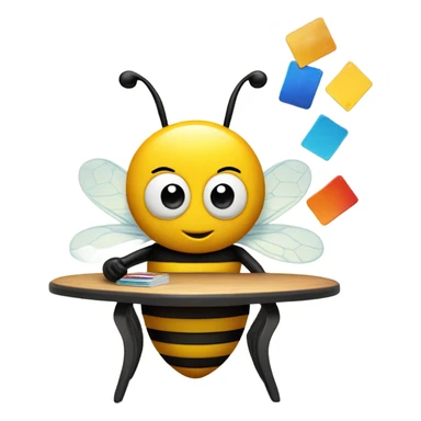 Bee playing uno card game sticker