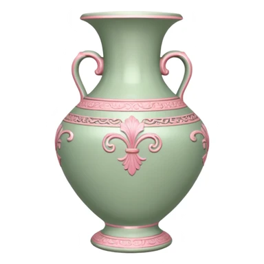 A vintage vase in sage and pink color sticker