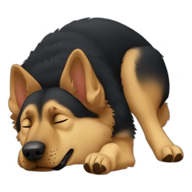german shepherd sleeping full body sticker