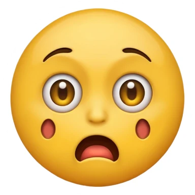Traditional emoji face looking horrified but disgusted  sticker