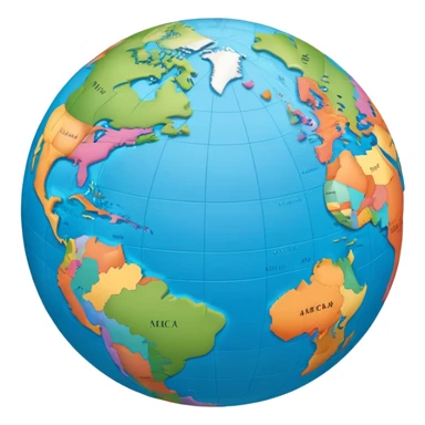 A world globe showing continents and oceans, focused on Americas sticker