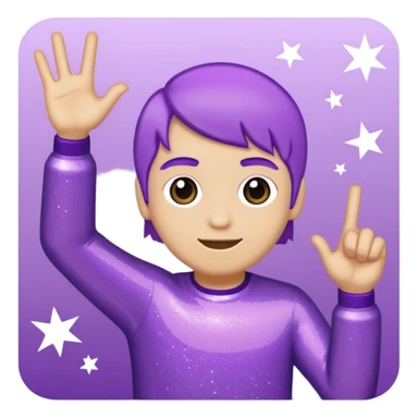 Glitter Purple and Cian hangloose sticker