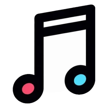 single musical note on white circle sticker