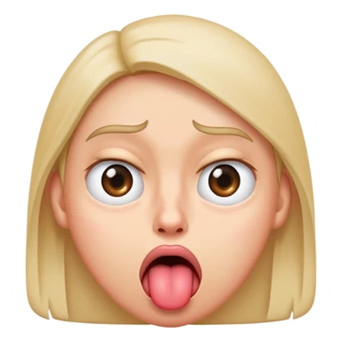 Silly annoyed face rolling eyes sticking tongue out  sticker