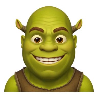 Create a Shrek emoji for a teams chat but make it more original style to the movie sticker