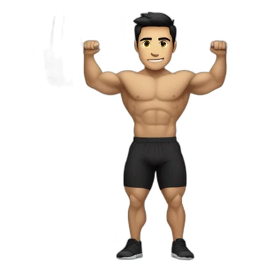 Tan White male with short black hair lifting a barbell sticker