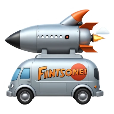WW1 Heroic  superhero Flintstone’s futuristic rocket-powered tall robot moving van (motto: Bombing creepy bugs is fun) sticker