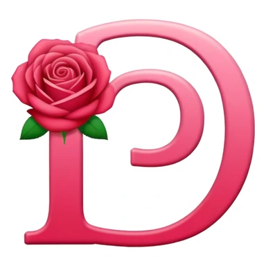 I need an emoji having rose colour background having letter "P" written in bold at the center in white color sticker