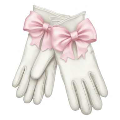 vintage rococo white gloves with light pink bows  sticker