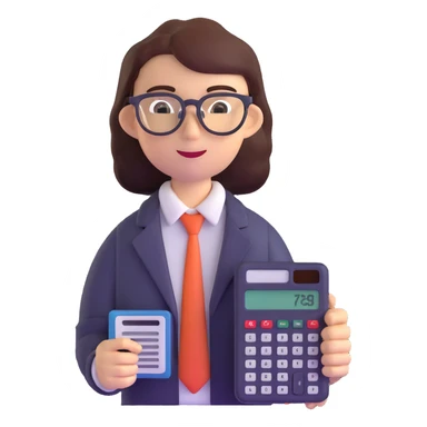 accountant with glasses and calculator sticker