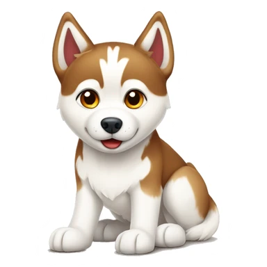 Red and white Siberian husky with only one back leg sticker