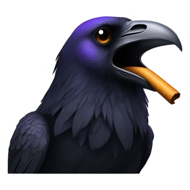 raven with a cigarette in his mouth sticker