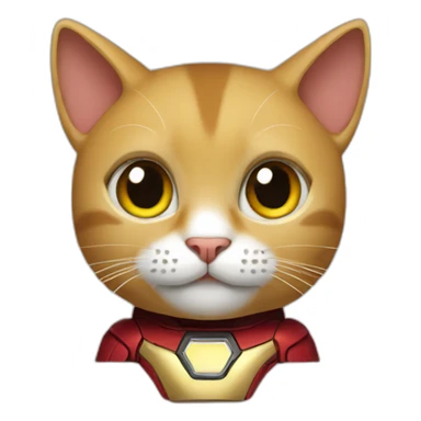 cat in a ironman costume sticker