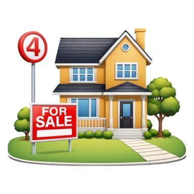 4d house w for sale sign sticker