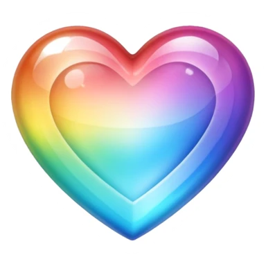 Crystal heart rainbow sticker