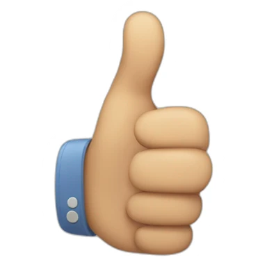 thumbs up emoji where the thumb is missing, the hand has only four fingers sticker