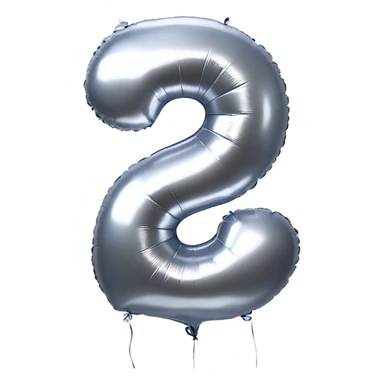 The number 3 as realistic silver balloons sticker