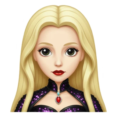 Countess Dracula with long blonde hair and black sequin outfit sticker