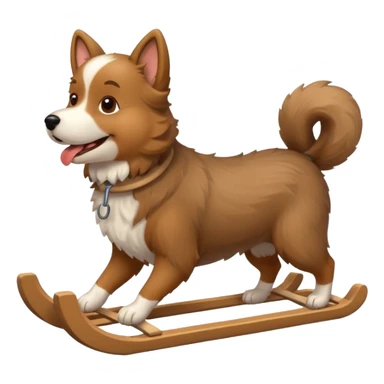 dog with Sled  sticker