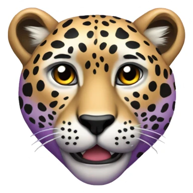 corazón lila con manchas de leopardo  sticker