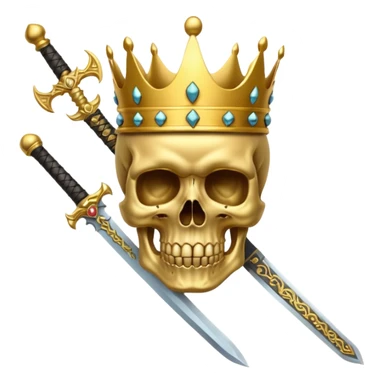 Golden skull with crown now make it with a worrior sowrd sticker