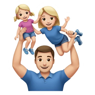 a dad lifting his daughter   sticker