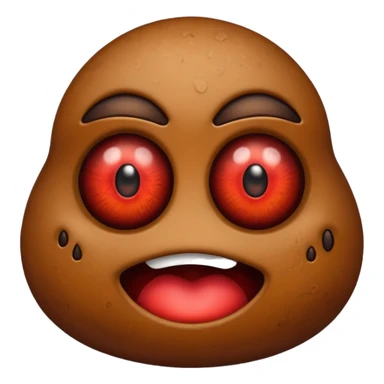 killer poop emoji with glowing red eyes sticker