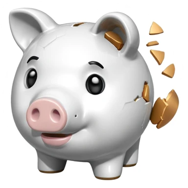 broken and empty piggy bank sticker