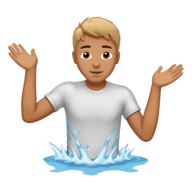 A man who falling down in river sticker