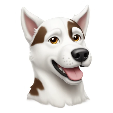 white husky dog with brown spots sticker
