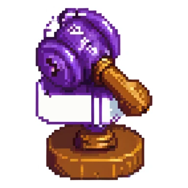 Moderator gavel with purple background, admin symbol sticker