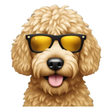 mini golden doodle with sunglasses sticker