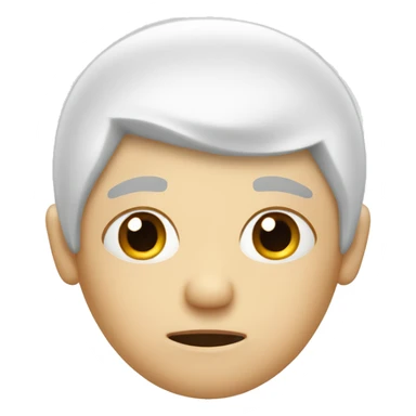 white wig cap with stressed face  sticker