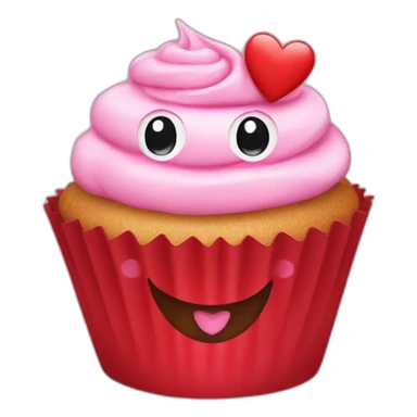 Valentine’s Day cupcake with a happy face sticker